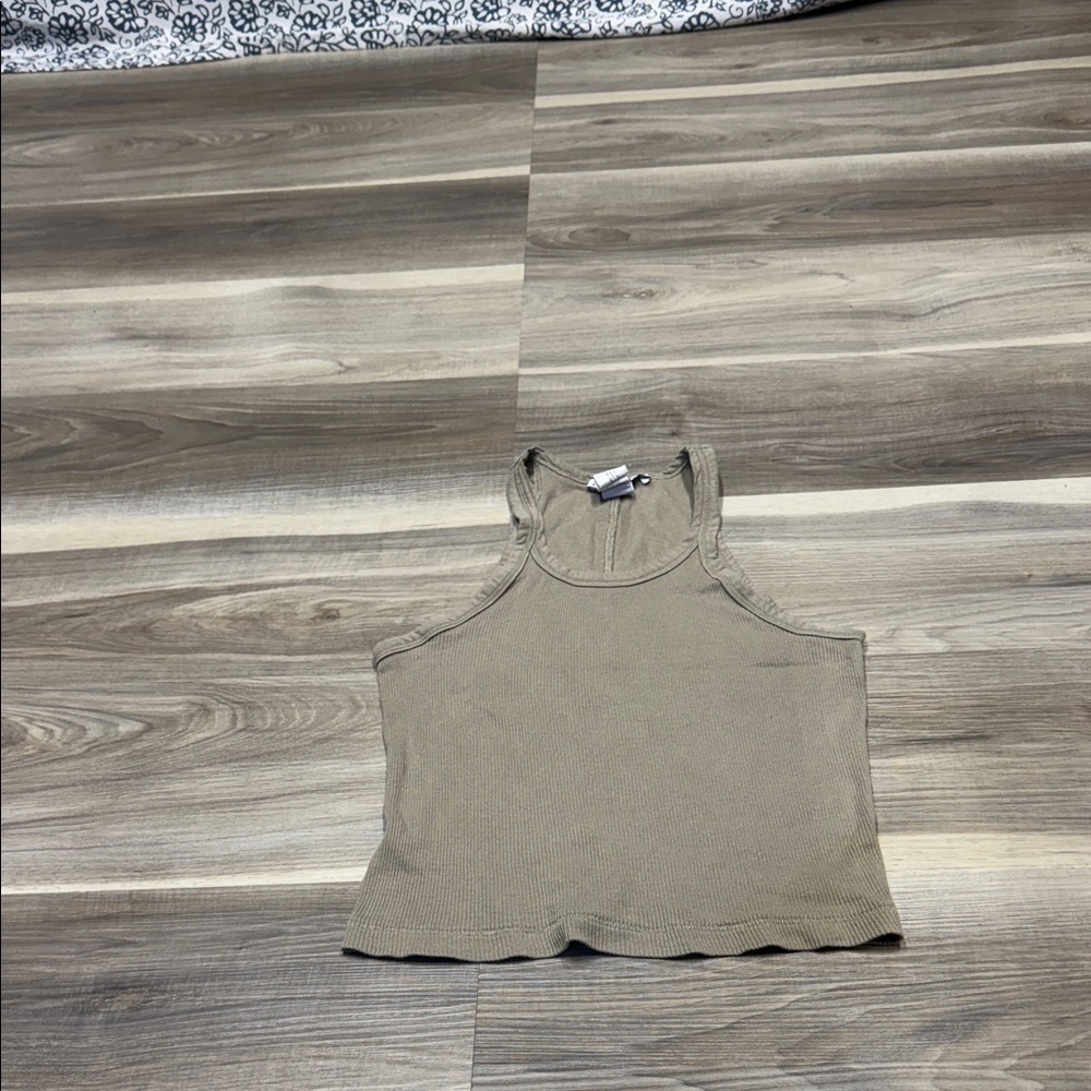 Zara Taupe green gray Tank Top size small